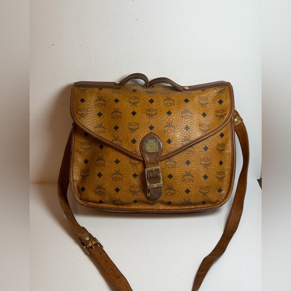 Vintage MCM Visetos Messenger Leather Satchel Bag PROJECT